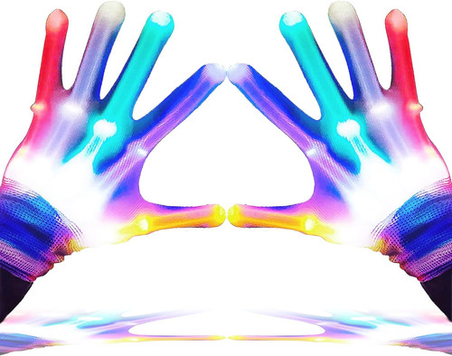 Led finger gloves - finger, gloves,light