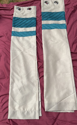 Dunelm satin beige and - , teal
