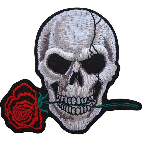 Biker patch skull rose - skull,