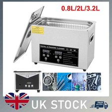 0.8L/2L/3.2L Ultrasonic Cleaner Ultra Sonic Bath Cleaning Tank Timer Heater