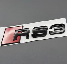 RS3 Gloss Black Letters Emblem Rear Boot Trunk Badge For Audi