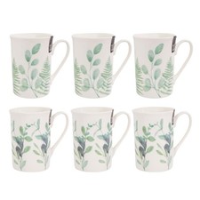 Set of 6 Eucalyptus New Bone China Coffee Mugs Afternoon Tea Cups Home Kitchen