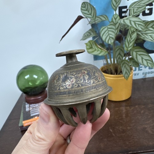 Vintage brass claw bell with - brass,
