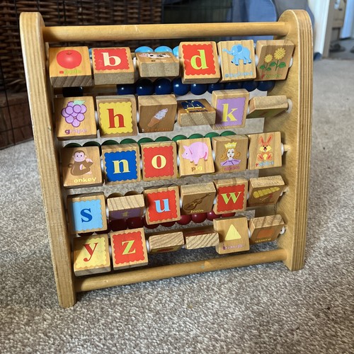 Wooden abacus alphabet - wooden,