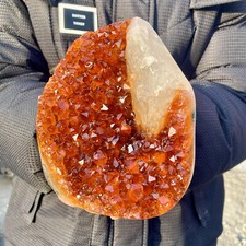 4.7LB Natural citrine geode quartz cluster crystal Cathedrals specimen Healing