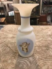 Vintage Antique Victorian Hand Blown Glass Angel  Flower Vase