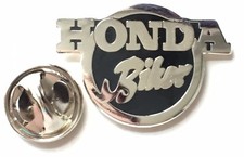 Honda Biker Chrome Effect Enamel Lapel Pin Badge