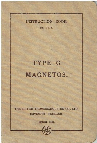 Bth type magneto s - g6, magneto's