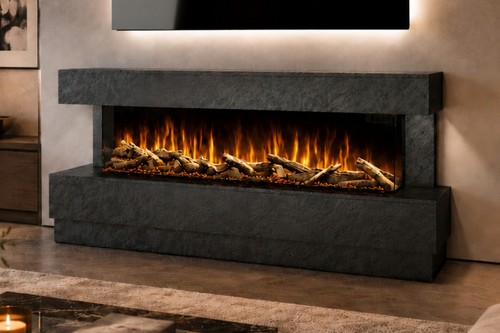 Electric fireplace suite - fireplace, |
