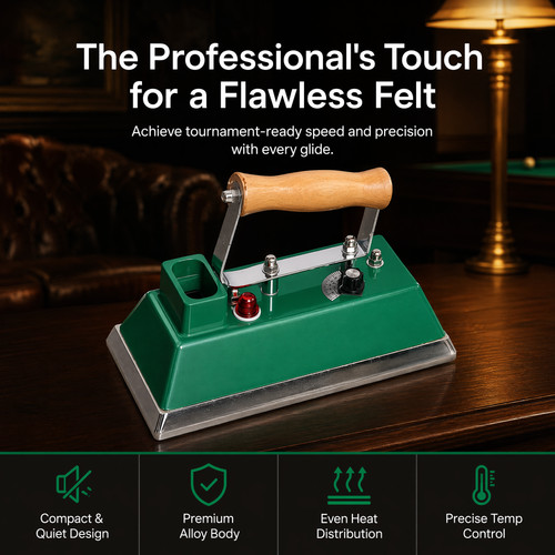 Billiards table cloth - table, iron