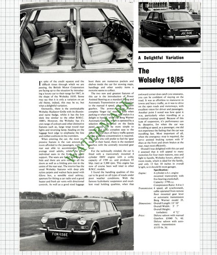 9708 wolseley 85 car - wolseley,