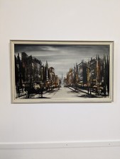 Vintage Ron Folland Boulevard Mid Century Quality Print In A Frame