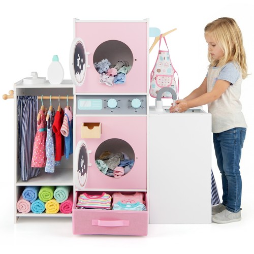 Wood kids laundry playset - wood,
