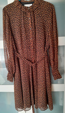 LK Bennett,  beautiful, long sleeve dress, brown/beige mix, size 18
