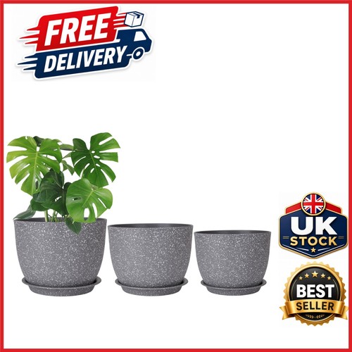 3pcs grey plant - grey, pots
