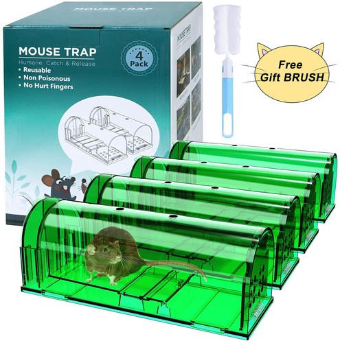 4pack humane mouse traps - humane,