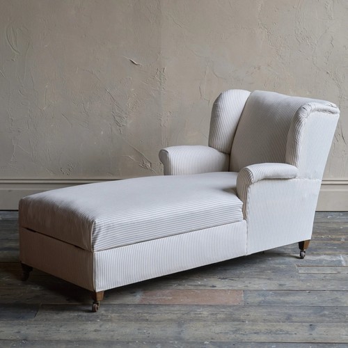 Antique chaise longue blue - chaise,