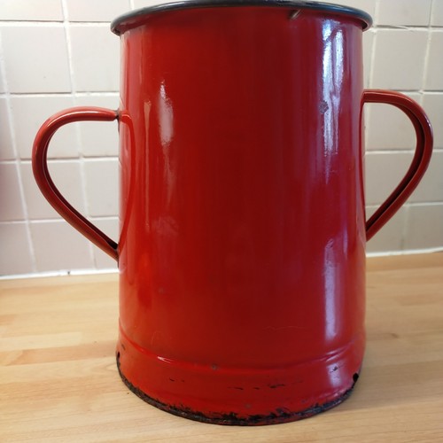 Vintage enamel milk churn - churn,