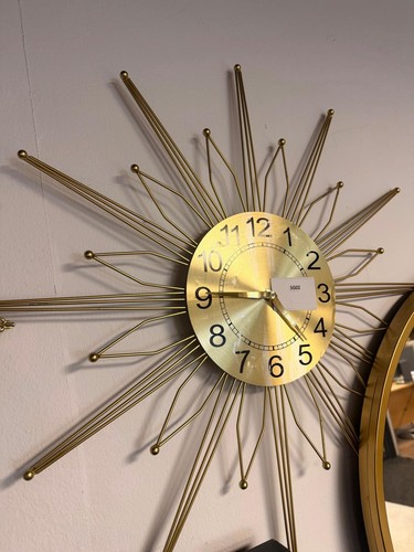 Gold sunburst wall clock - sunburst,
