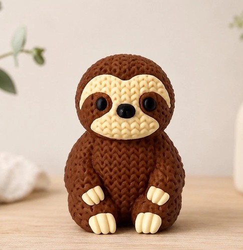 Sloth figurine knitted style - figurine,