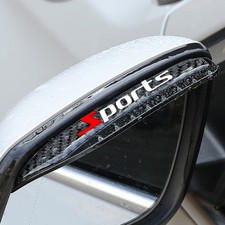 2x Carbon Fiber Car Rain Board Eyebrow Guard Sun Visor For Rear View Side Mirror