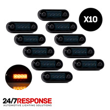 x10 Amber Smoked LED Marker Lamp Light Easy Quick Fit Truck Van Hella 12/24v