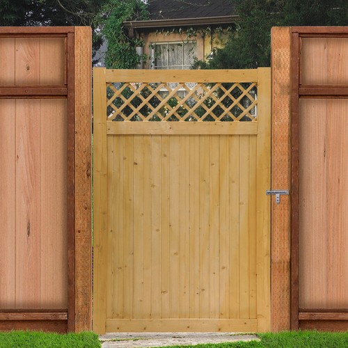Outdoor garden wooden gate - wooden,