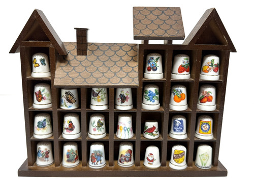 Vintage thimble wood house - wood,