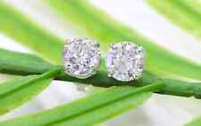 1.83Ct Round Natural Diamond Stud Earrings | 14K White Gold | Screwback