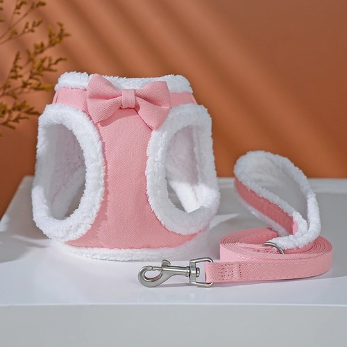 Warm fleece small dog - fleece, harness