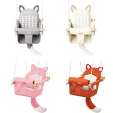 LADIDA Wooden Baby Swing, safe soft seat, adjustable height, indoor/outdoor use