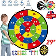 29 Inches Kids Dart Board Set, Dart Board for Kids, double Sided with 12 Sticky