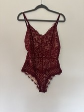 New tagged Vera & Lucy red lace body suit size L