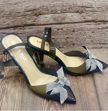 Kurt Geiger Heels Black Crystal Bow Evening Shoes Size 6