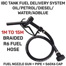 IBC Tank Fuel Delivery Kit Fitting Hose Nozzle Oil Water Diesel Adblu 1m-15m Kit
