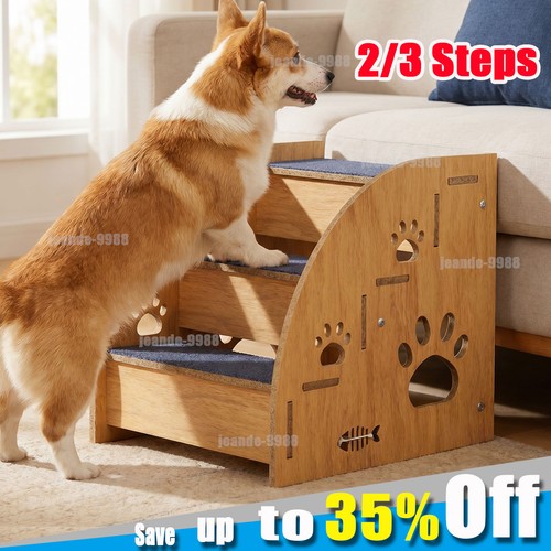 Steps pet ramp wooden dog - pet,