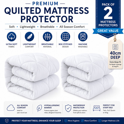 Quilted mattress protector - 2x,
