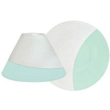 Candle Serene Sandblast Aqua Candle Shade And Tray Glass White/Green Yankee