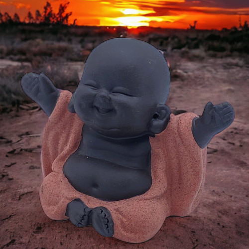 Smile buddha statue purple - buddha,