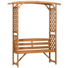Svvalka Patio Garden Bench, Arch Pergola with Natural Wooden Garden Arbour with