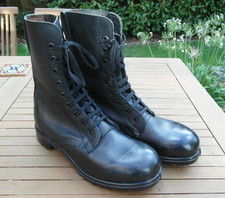 British Army Black Boots Combat High Leg Leather Sz 9 270/98 8.5 1980s Op Banner