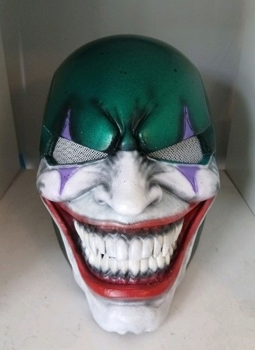 Red joker inspired helmet 3d - joker,