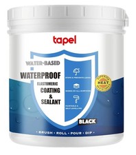 Water-Based Liquid Rubber Waterproof Sealant - BLACK 1.5KG TUB TAPEL 1.4L