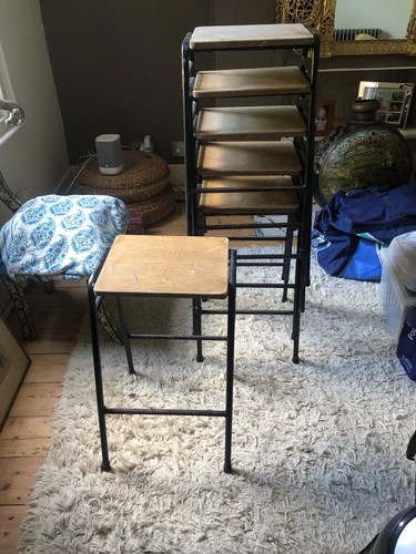 Vintage school lab stools - x, 6