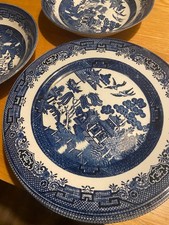 Churchill blue willow plates x