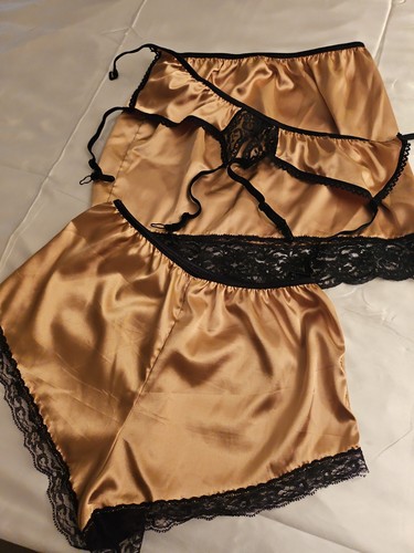 Vintage satin slip set - satin,
