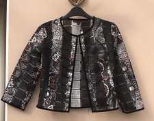 AVENTURES DES TOILES BLACK MESH STIFF LACE CROP EDGE TO EDGE JACKET SIZE 36”NEW