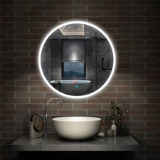 Round LED Illuminated Bathroom Mirror with Demister Optional Modern 600 700 800