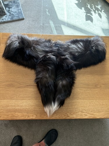 Real silver fox fur - silver,