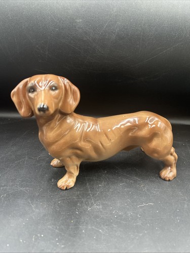 Vtg ceramic dachshund sausage - ceramic,
